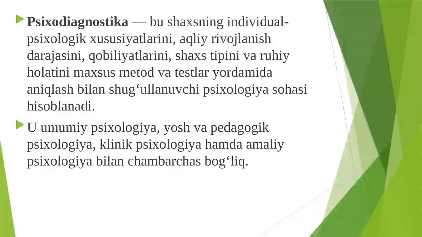 Psixodiagnostika fanining kirish fanning vazifasi va muammolari 2