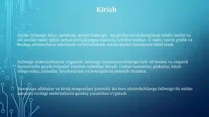 Adobe Indesign Dasturi Imkoniyatlari Bilan Tanishish 2