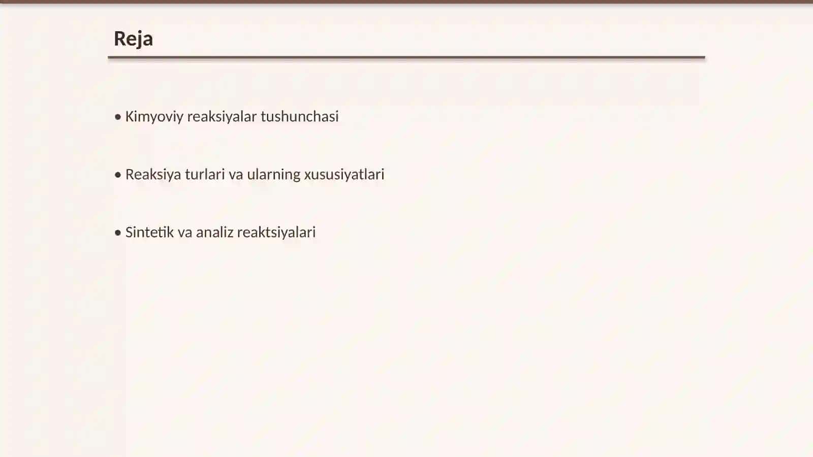Kimyoviy reaksiyalar turlari 2