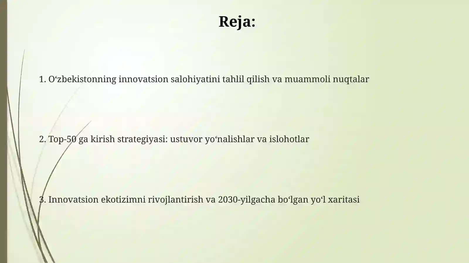 Global innovatsiya indeksida O‘zbekiston,  joriy holat va tahlil 2