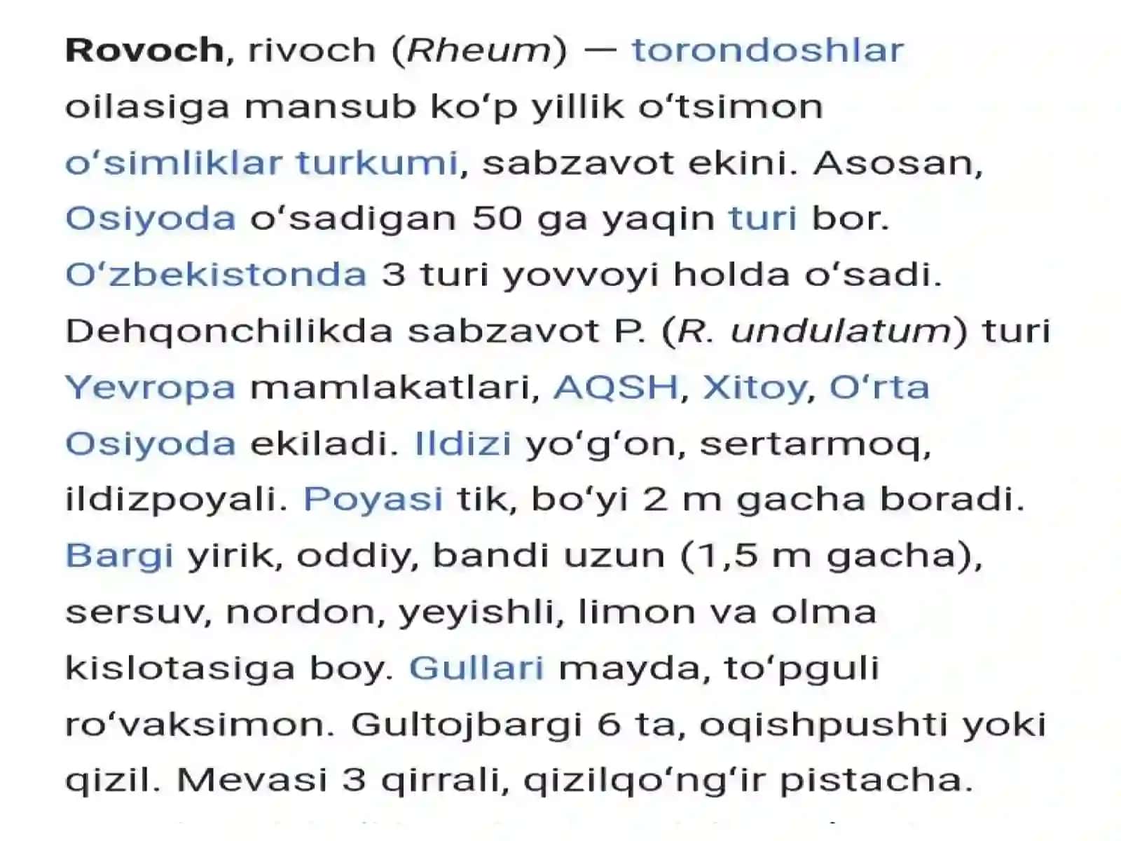 Rovoch o'simligi 2