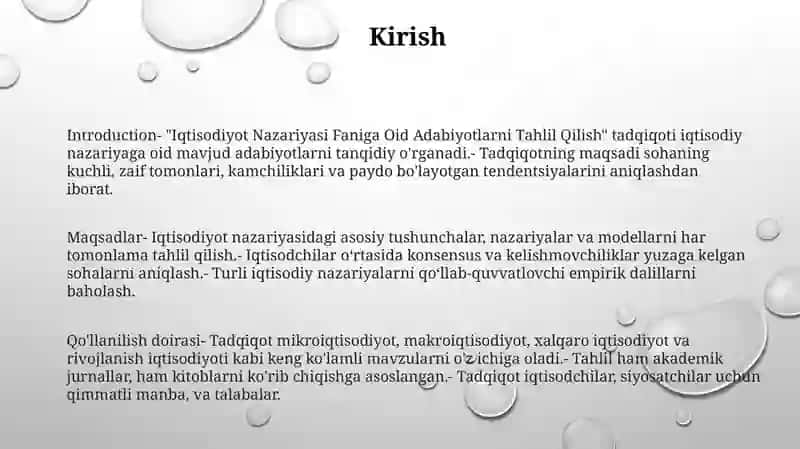 Iqtisodiyot Nazariyasi Faniga Oid Adabiyotlarni Tahlil Qilish 2