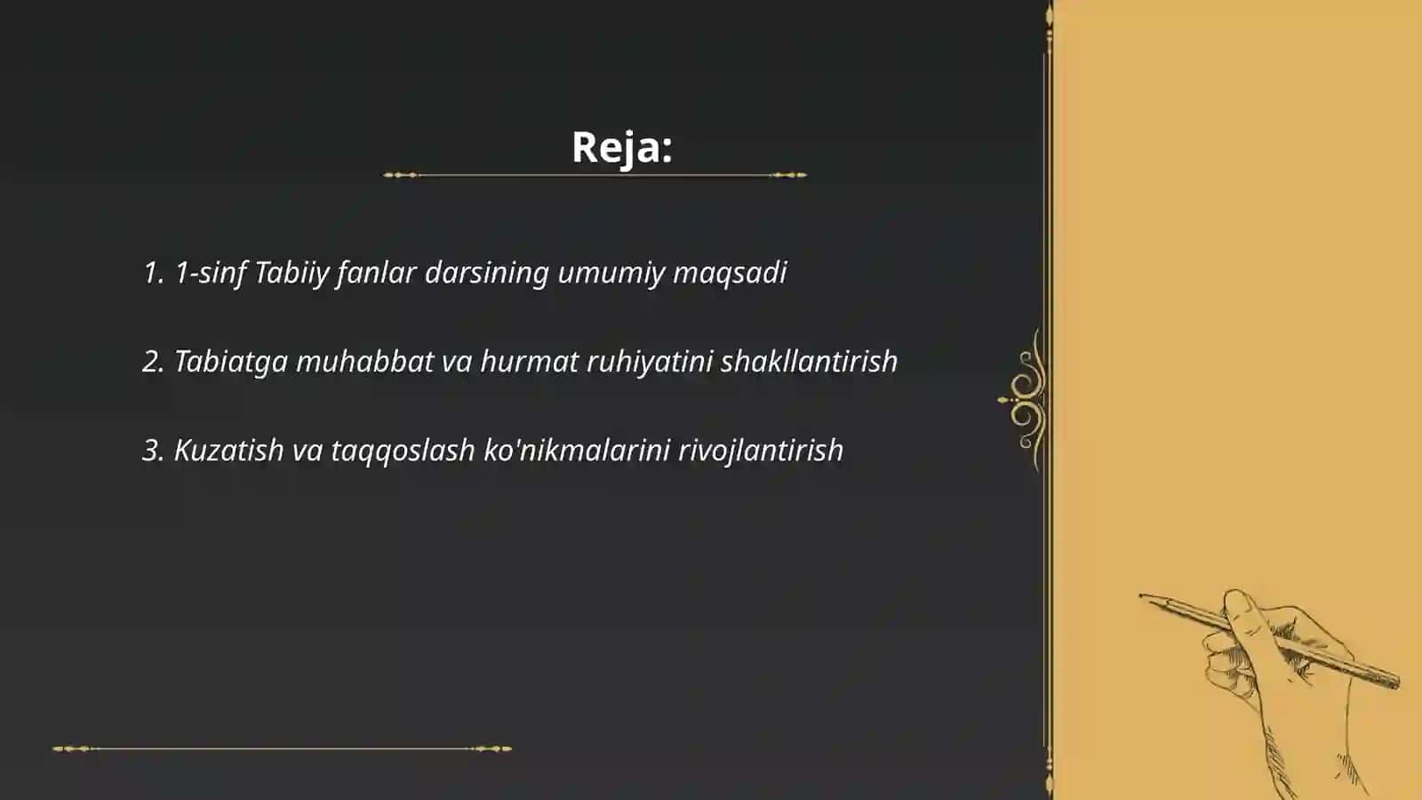 1-sinflarda "Tabiiy fanlar" fanining maqsad va vazifalari 2