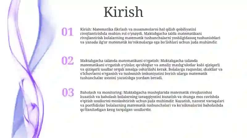 Maktabgacha Talimda Matematikani Rivojlantirish 2