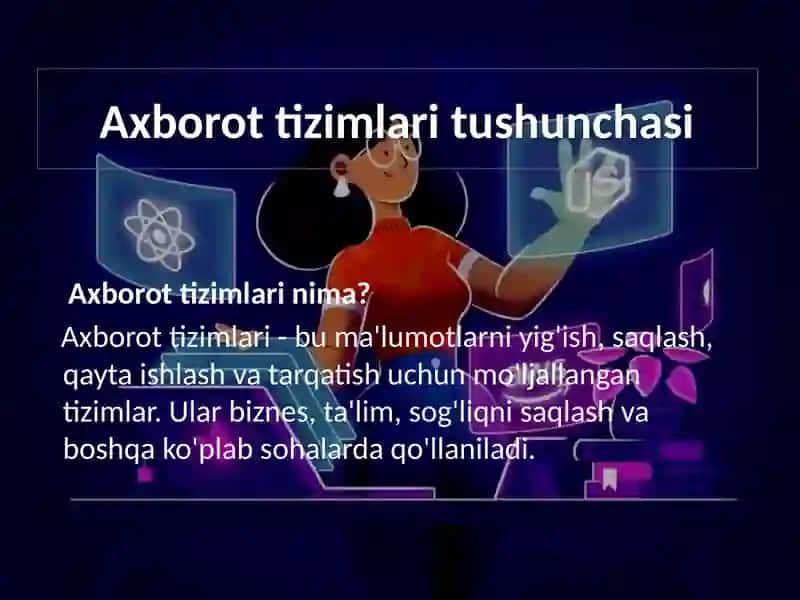 Axborot tizimlarida asosiy rol o’ynovchi funksiyalar 2
