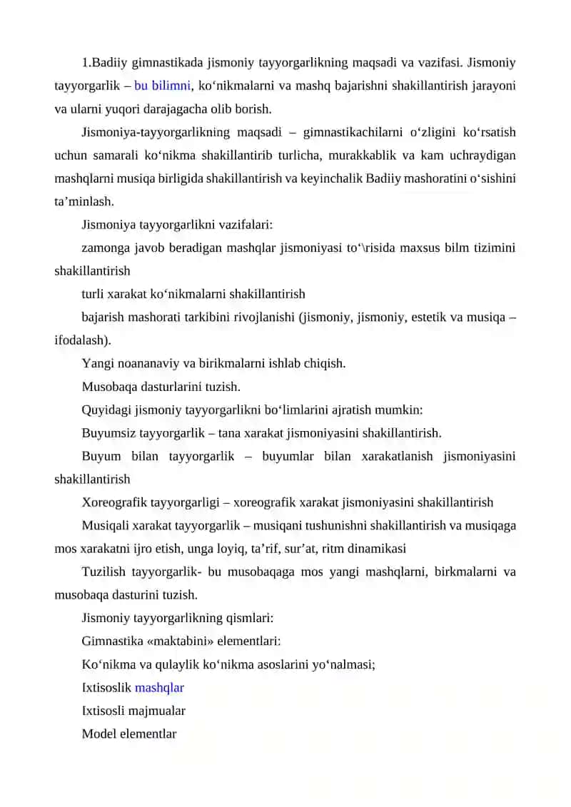 BADIIY GIMNASTIKA VA MUSIQIY RITMIK TARBIYANING BOG'LIQLIGI 2