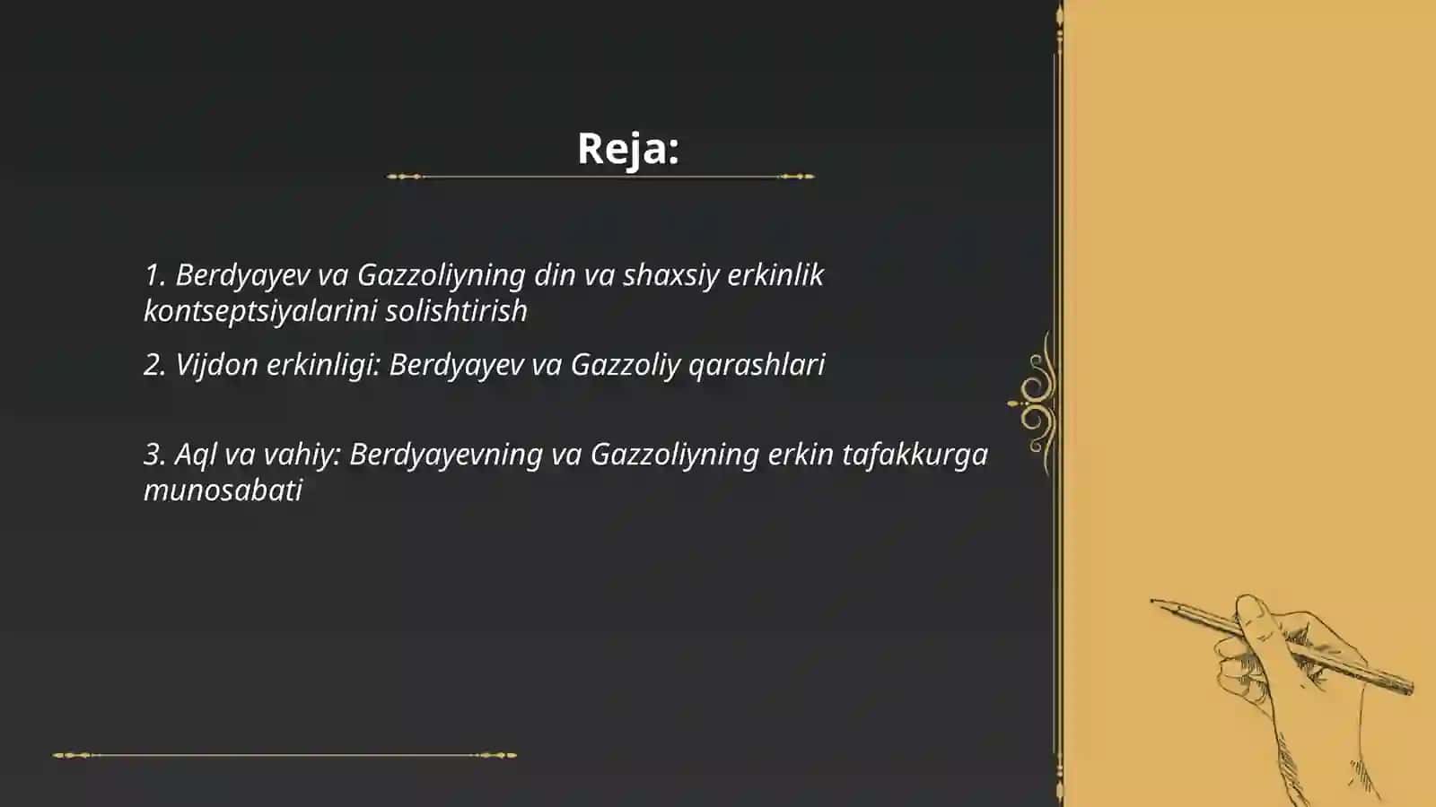 Din va hurfikirlik (Berdyayevning shu mavzudagi goyalarini Gazzoliyniki bilan qiyoslash) 2