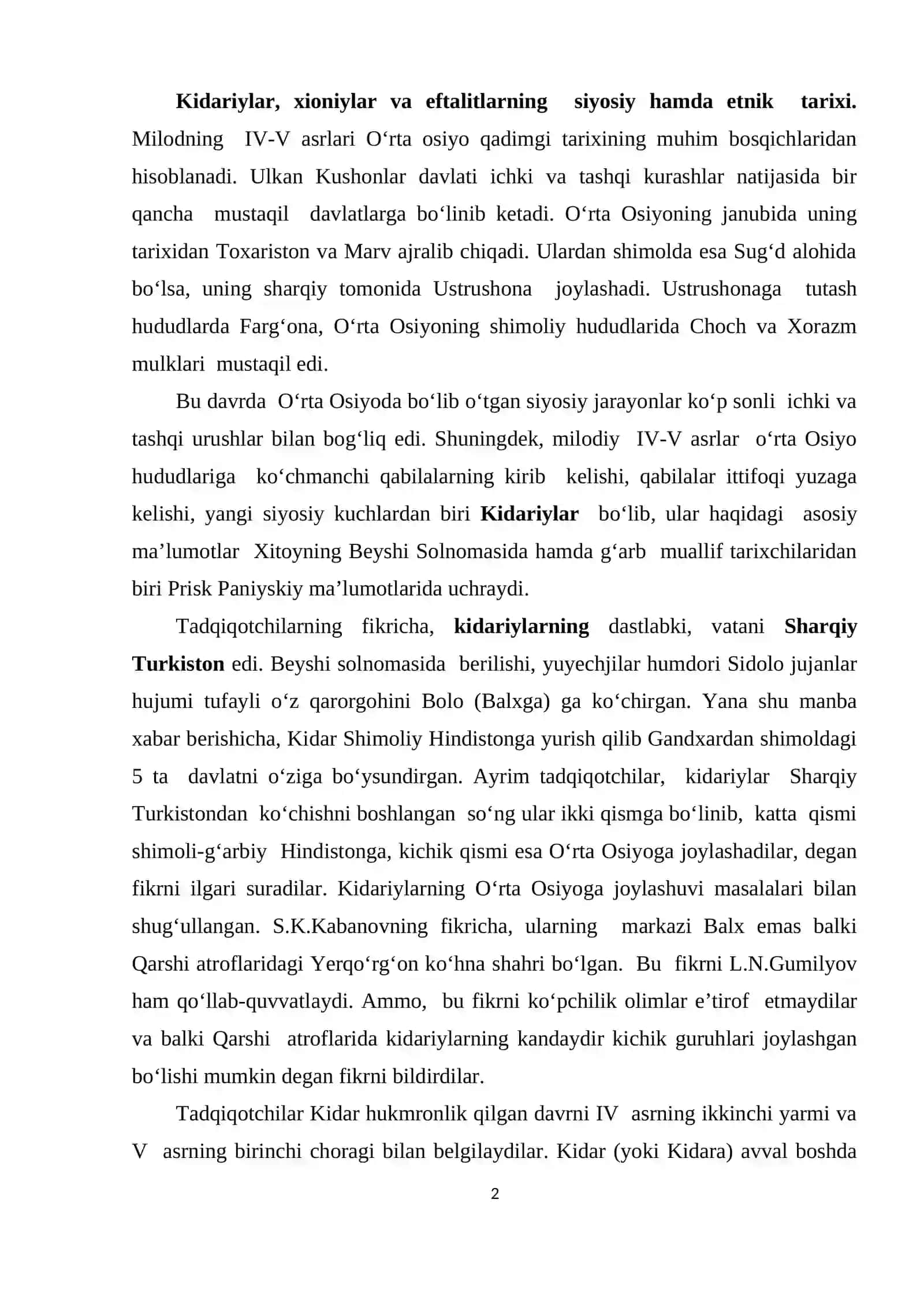 Kidariylar, xioniylar va eftalitlarning siyosiy hamda etnik tarixi 2