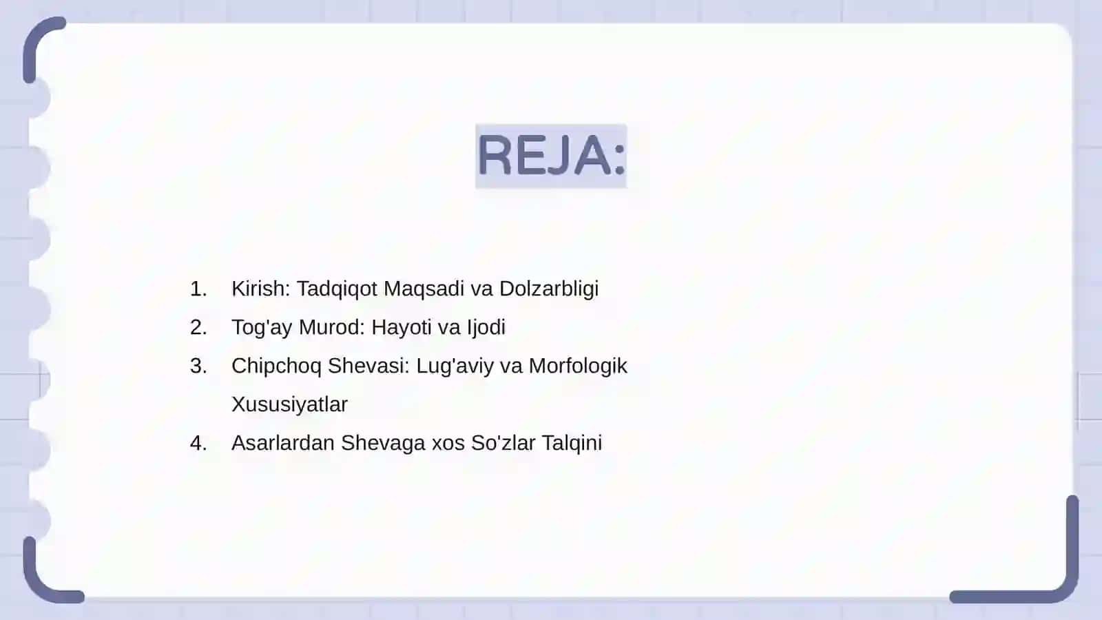 Tog'ay Murodning asarlaridan chipchoq shevasiga xos til birliklarini topish va tahlil qilish 2