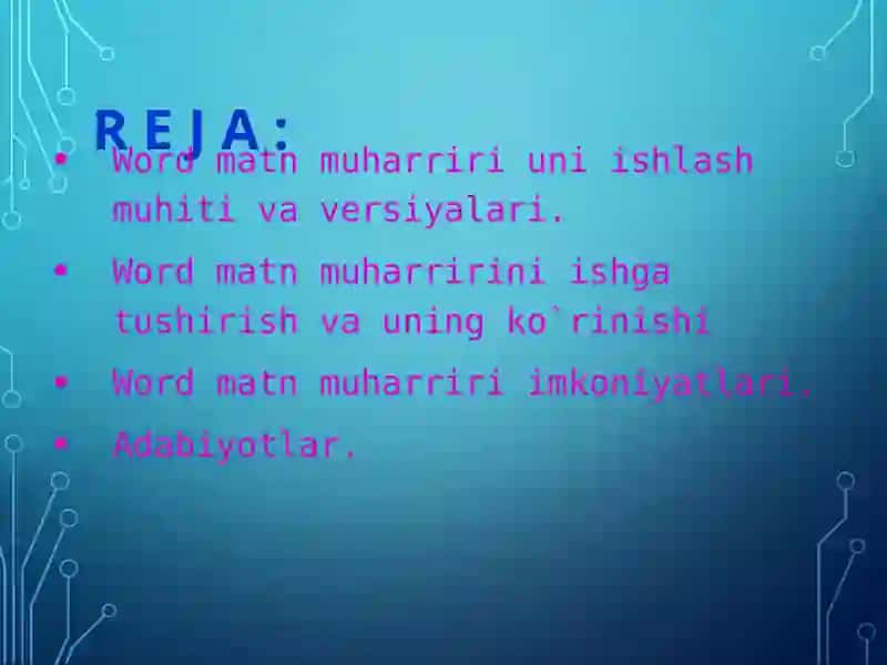 Microsoft Word matn muharriri 2