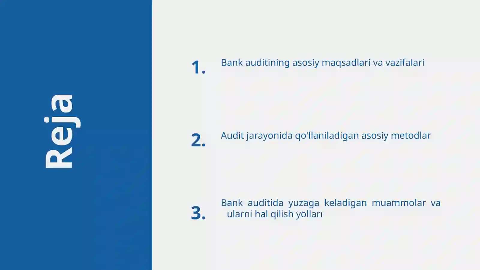 Bank auditini tashkil qilish 2