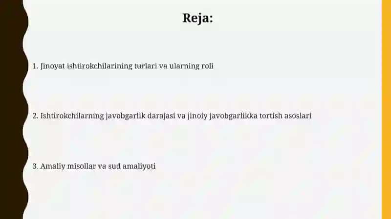 Jinoyatishtirokchilarining turlari 2
