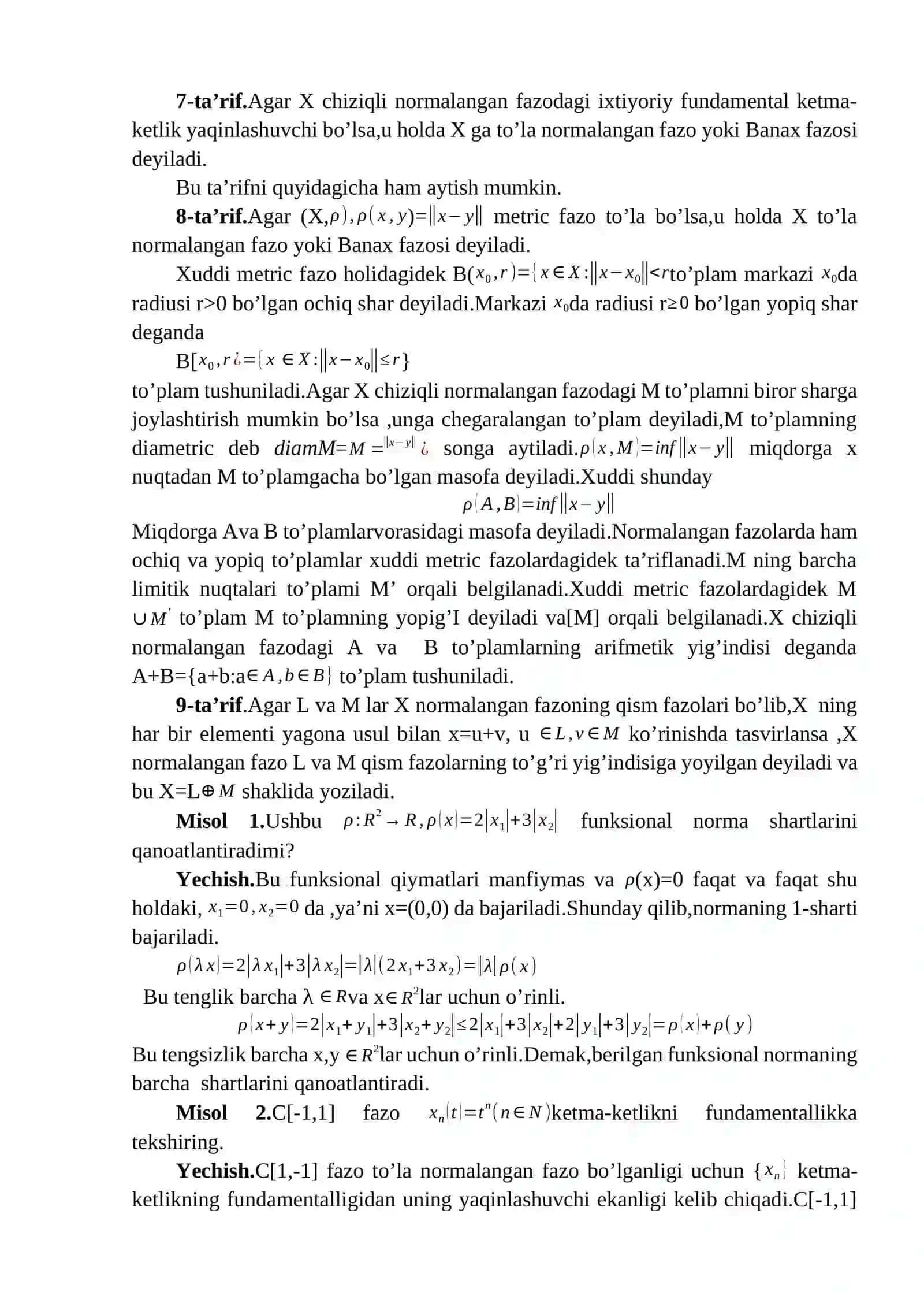 Chiziqli normalangan fazolar 2