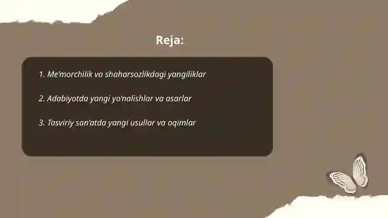Me’morchilik va shaharsozlikdagi yangiliklar 2