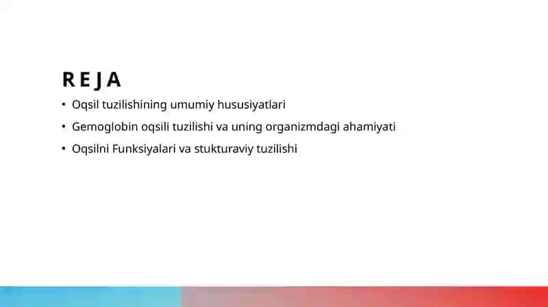 Oqsilning biokimyoviy tuzilishi funksiyalari va strukturasi 2