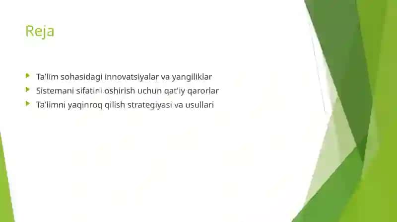 Ózbekiston Respublikasida ta'lim sohasida amalga ashirilgan islohatlar 2