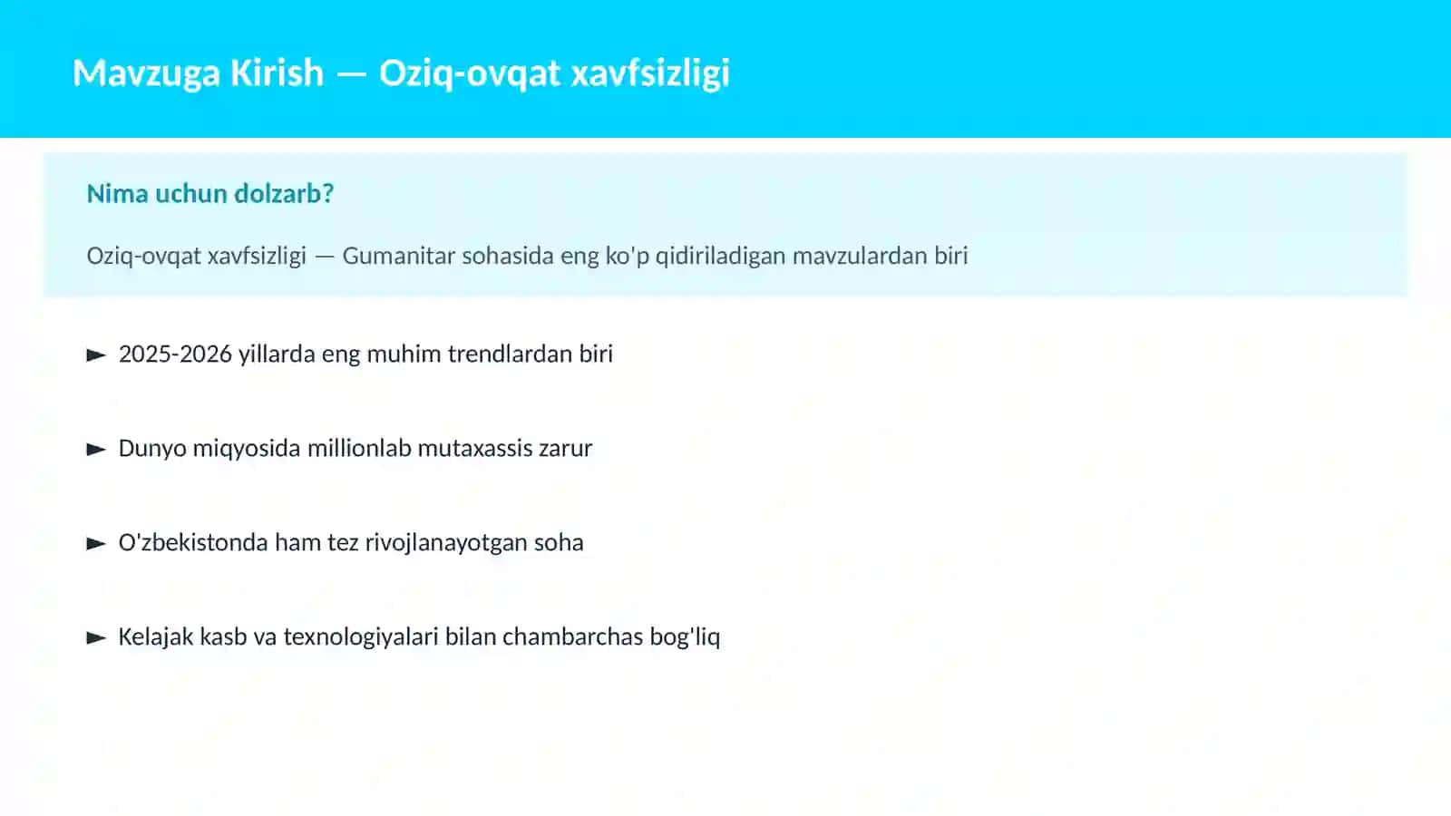 Oziq-ovqat xavfsizligi 2