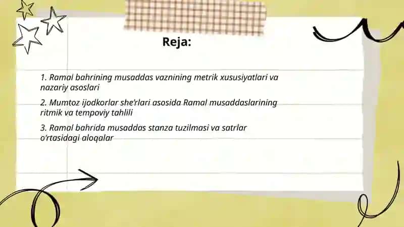 Ramal bahrining musaddas vaznlari tahlili 2