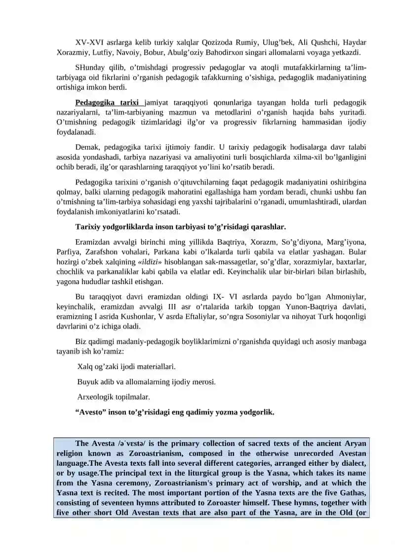 ANTIK DAVRDAN VII ASRGACHA TARBIYA VA PЕDAGOGIK FIKRLAR 2