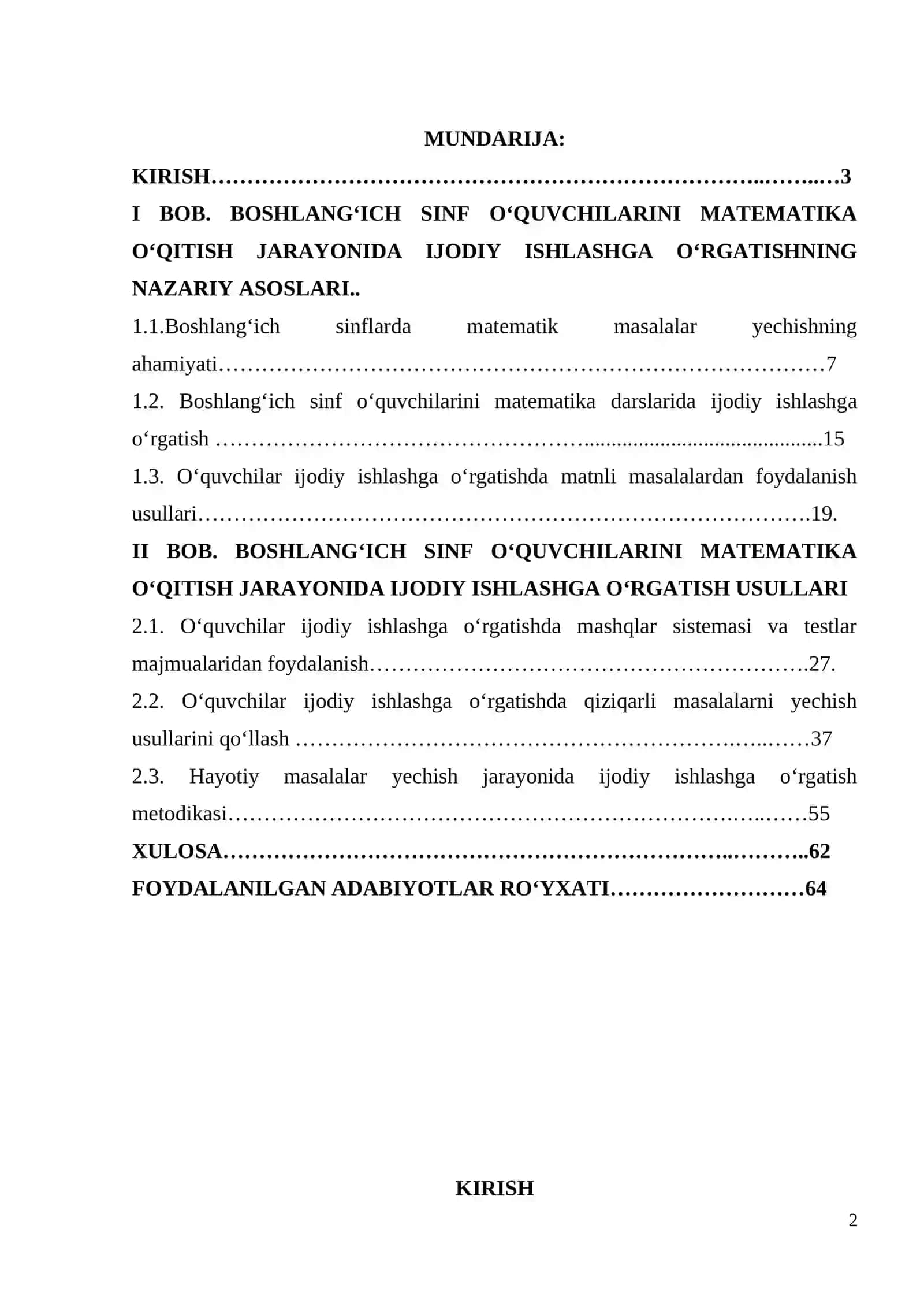 BOSHLANG‘ICH SINFLARDA MATЕMATIKADAN O‘QUVCHILARNI IJОDIY ISHLASHGA O‘RGATISH MЕTОDIKASI (3-SINF MISOLIDA) 2