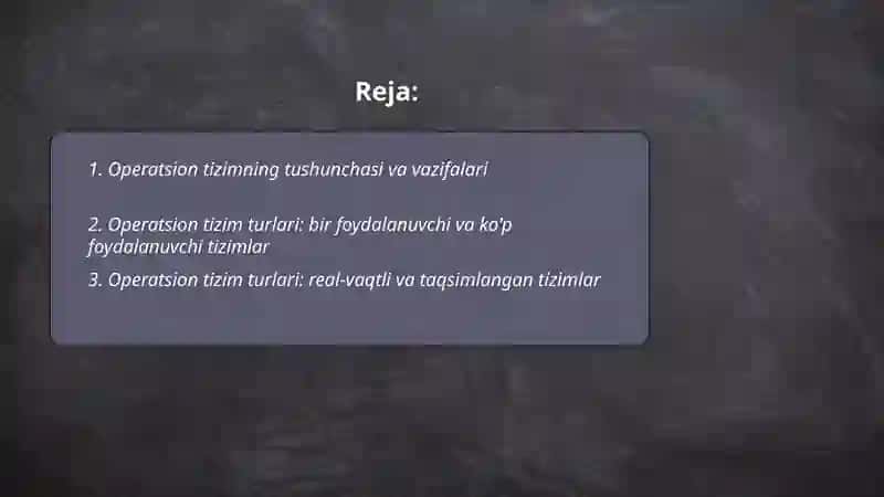 Operatsion tizimlar va ularning turlari bilan ishlash 2