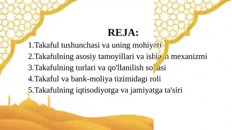 Bank va sug’urta sohasida o’zaro munosabatlarga da'vat. Takafulda o'zaro ehtiyoj 2