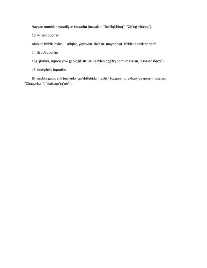 Geotoponimlar va ularning turlari 2