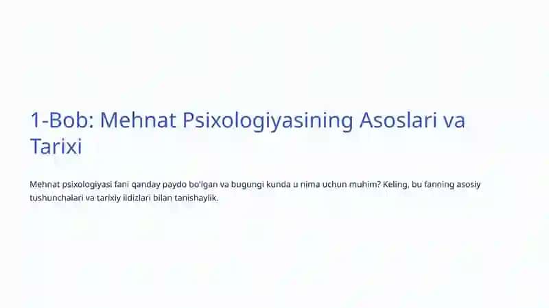 Mehnat Faoliyatining Psixologiyasi 2