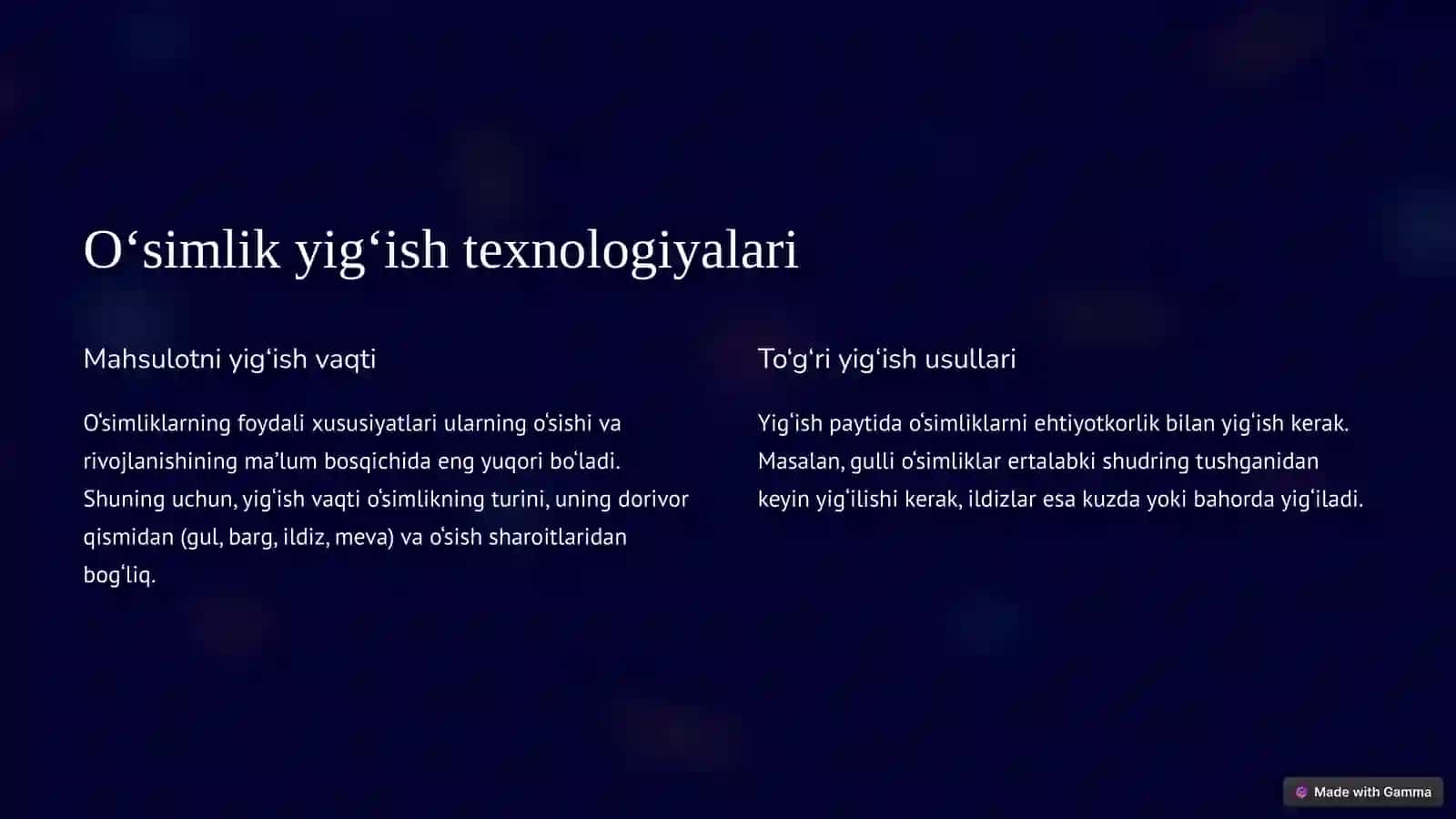 Tabiiy dorivor o‘simliklar mahsulotlarini yig‘ish, quritish va saqlashning zamonaviy innovatsion texnologiyalari 2