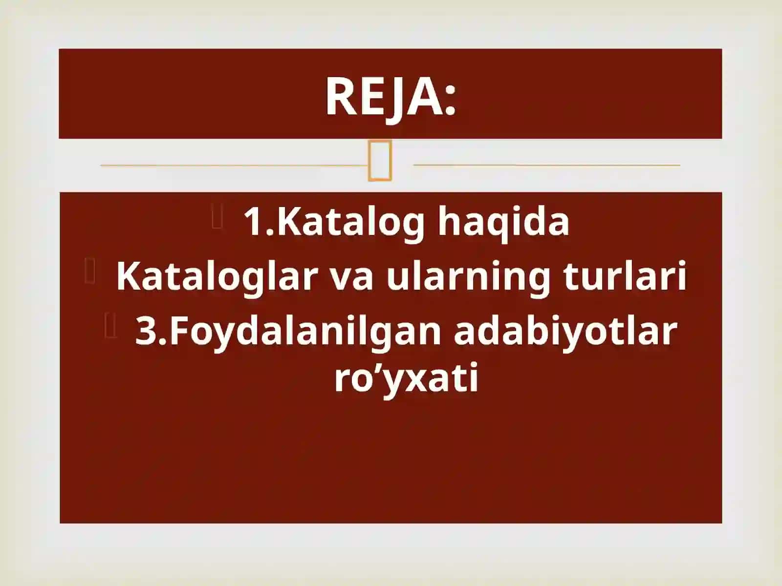 Kataloglar va ularning turlari 2