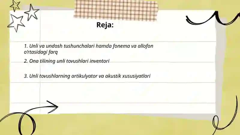 Ona tilining unli va undosh tovushlar tizimi 2