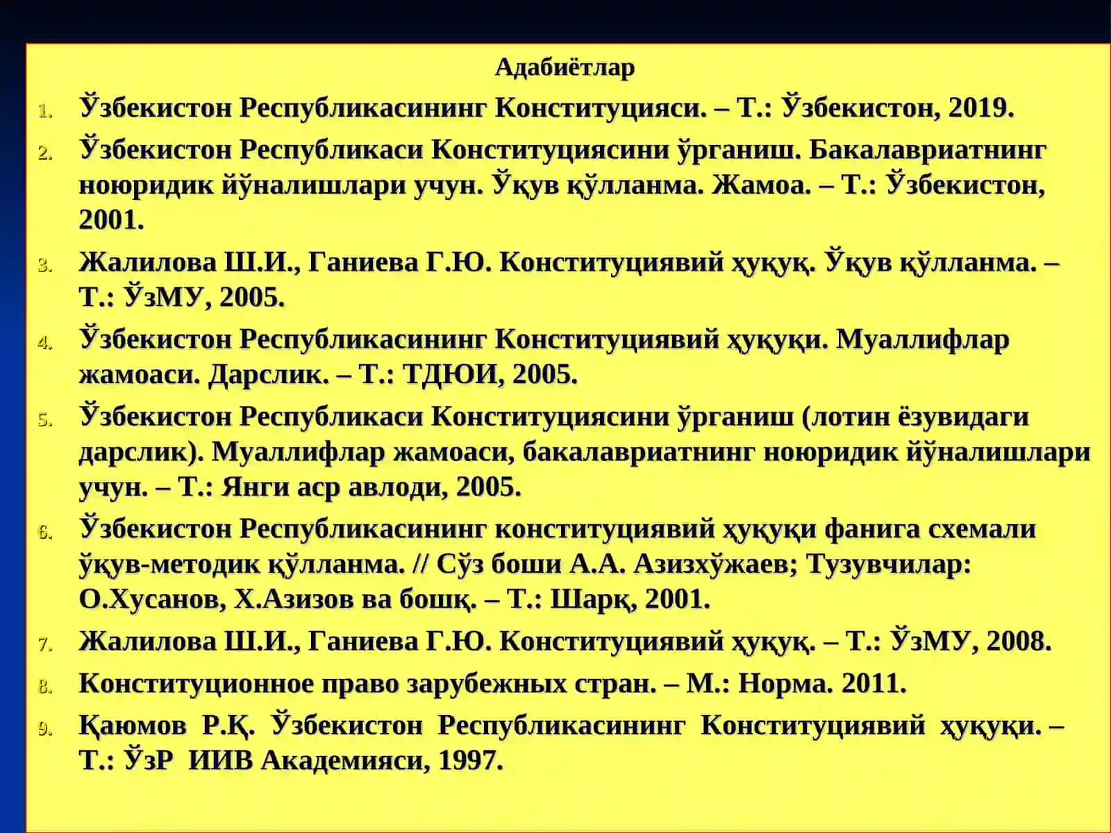 Ўзбекистон Республикаси Конституциясининг ишлаб чиқилиши ва қабул қилиниши 2