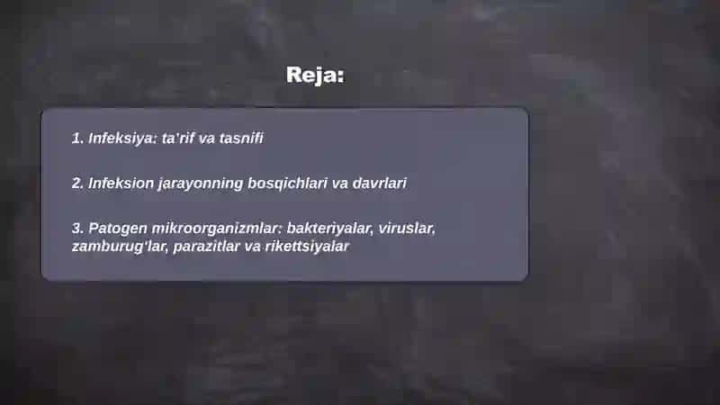 Infeksiya, infeksion jarayon va infeksion kasalliklar 2