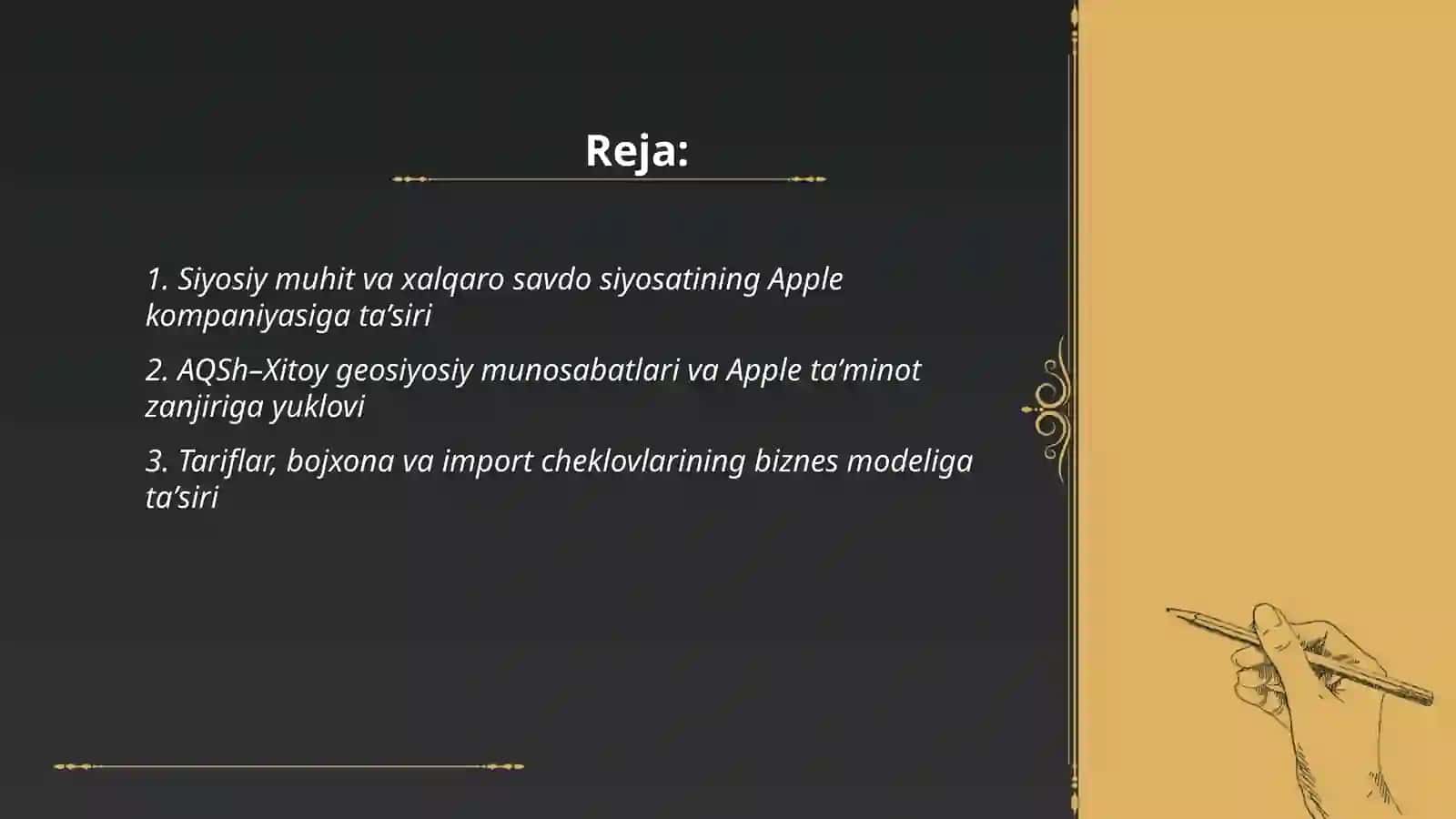 Apple kompaniyasining PESTLE usulida tahlili 2