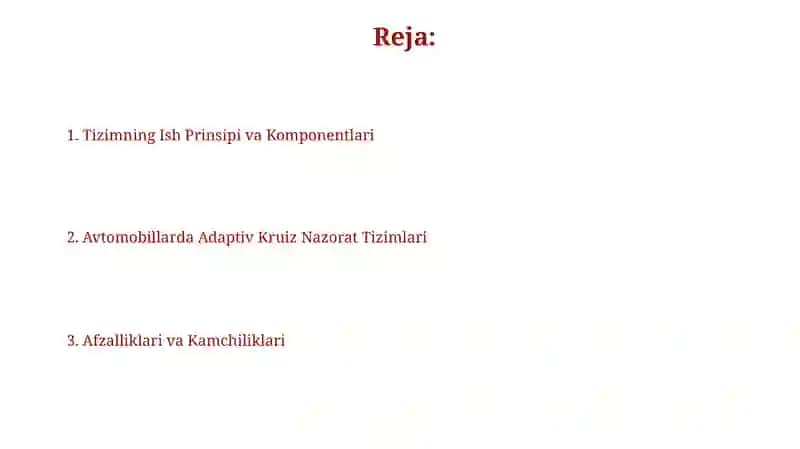 Avtomobillarda Adaptiv Kruiz-Nazorat Tizimlari 2