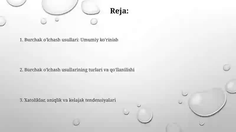 Burchak o'lchash usullari 2