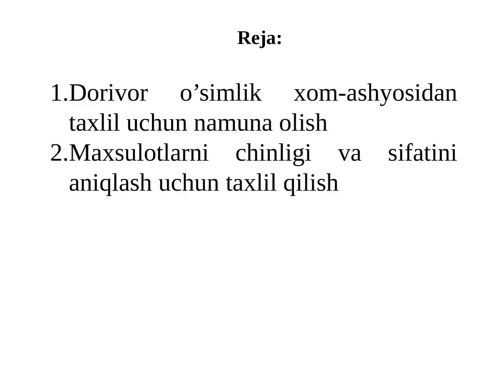 Dorivor o’simlik xom-ashyosidan taxlil uchun namuna olish 2