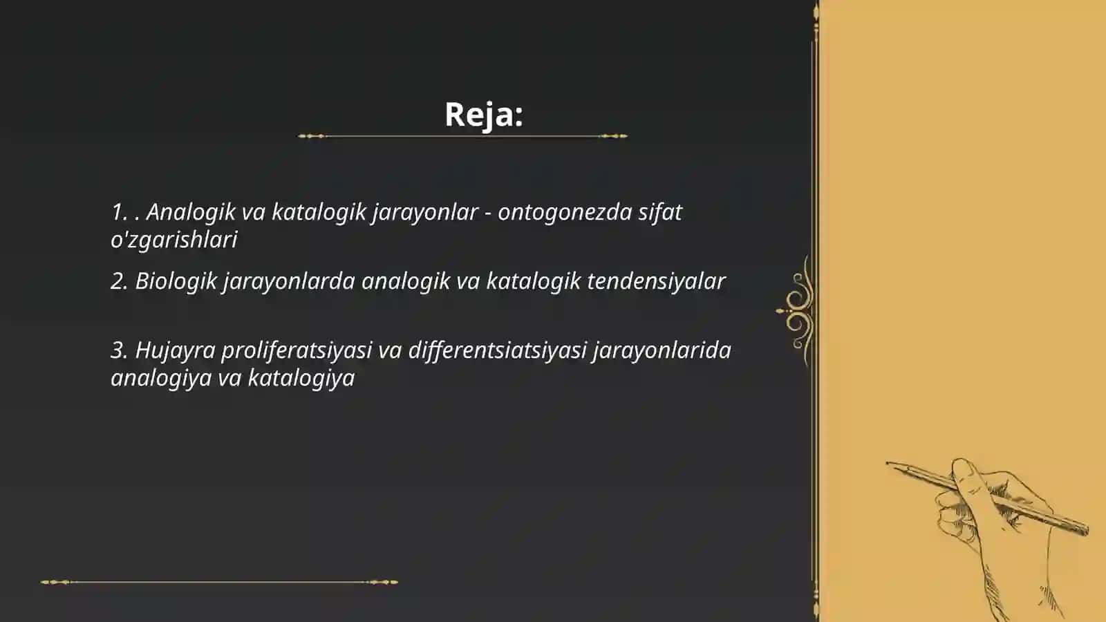 Analogik va katalogik jarayonlarni ontogonezda o'zgarib borishi 2