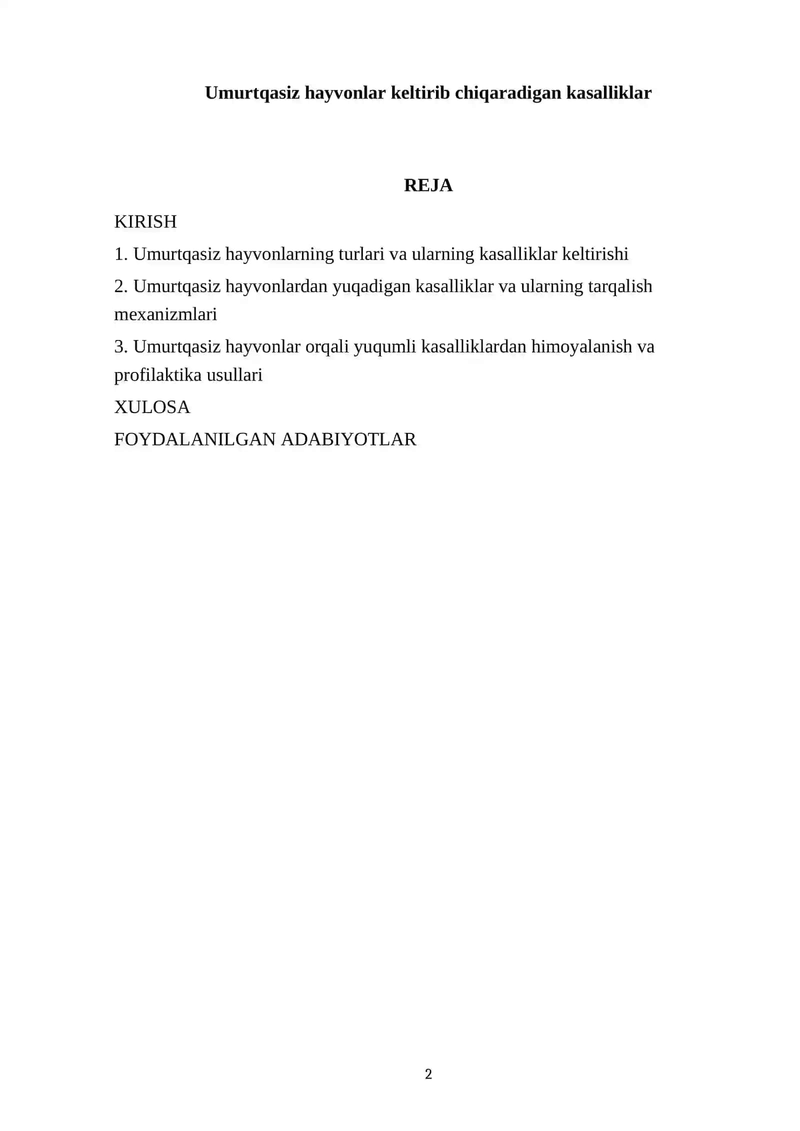 Umurtqasiz hayvonlar keltirib chiqaradigan kasalliklar 2