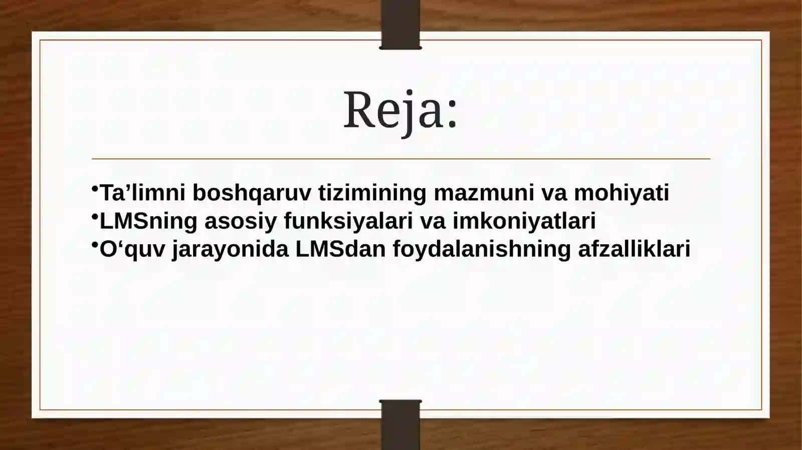 Ta’limni boshqaruv tizimlari 2