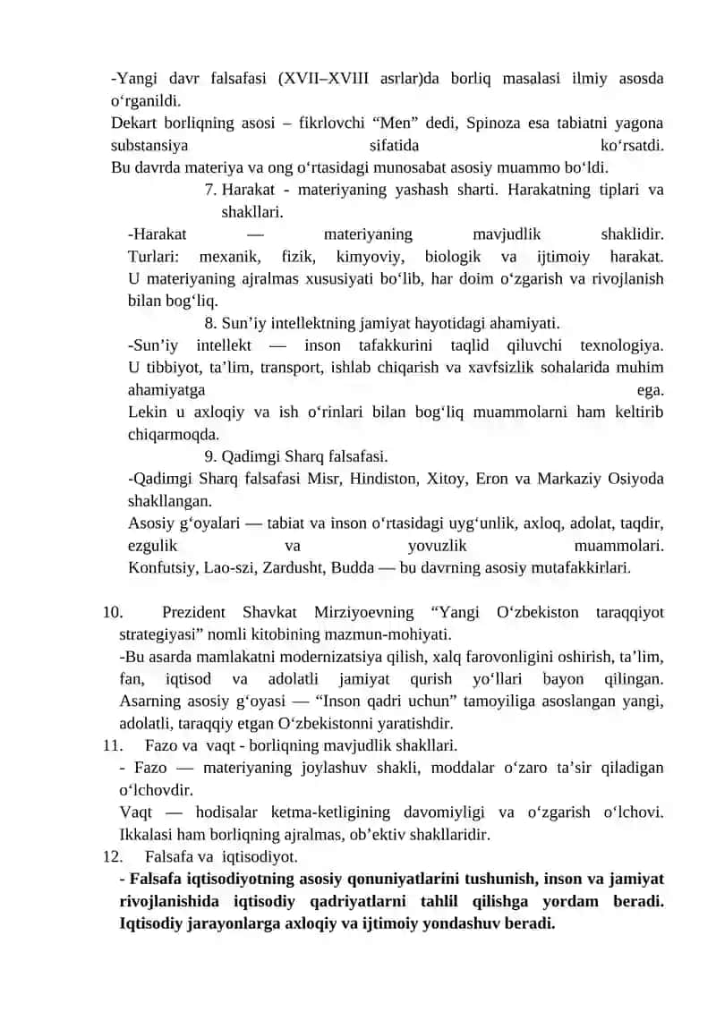 Falsafa fanining predmeti, funksiyalari 2