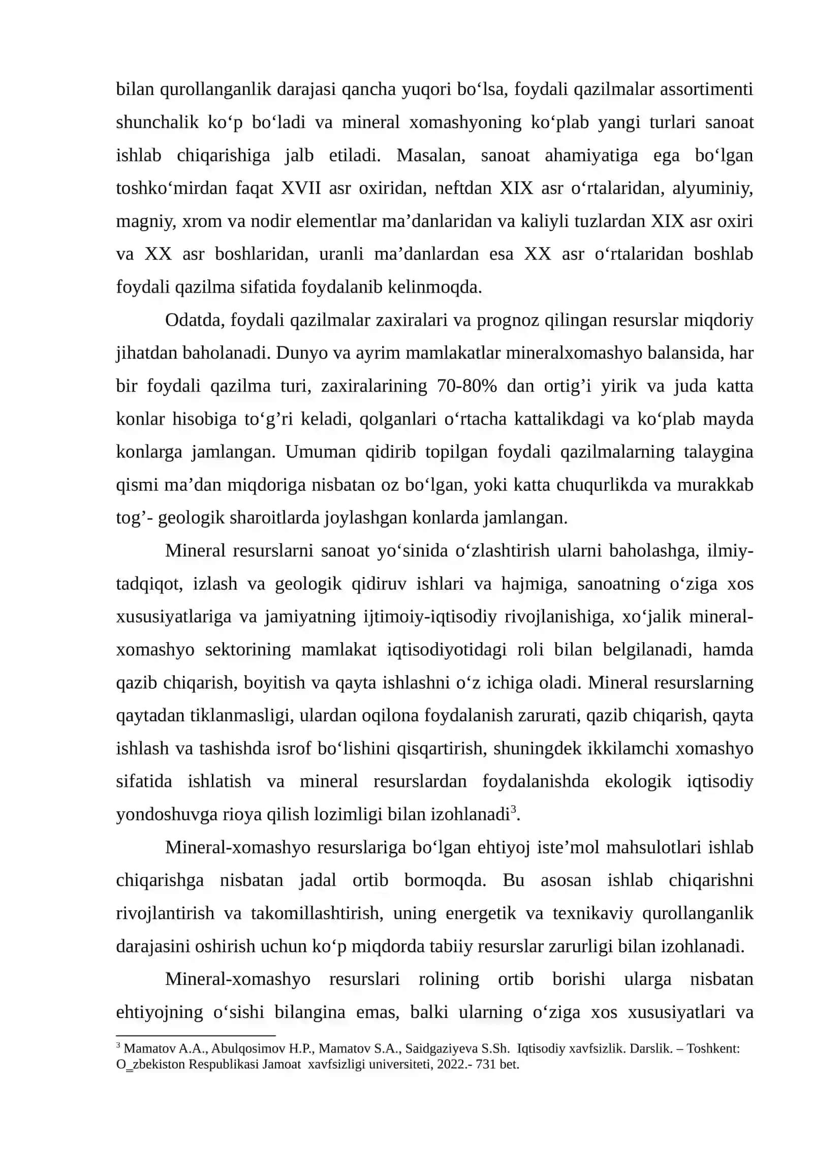MAMLAKATNING MINERAL-XOMASHYO VA ENERGETIKA TIZIMIDA XAVFSIZLIKNI TA’MINLASH MASALALARI 2