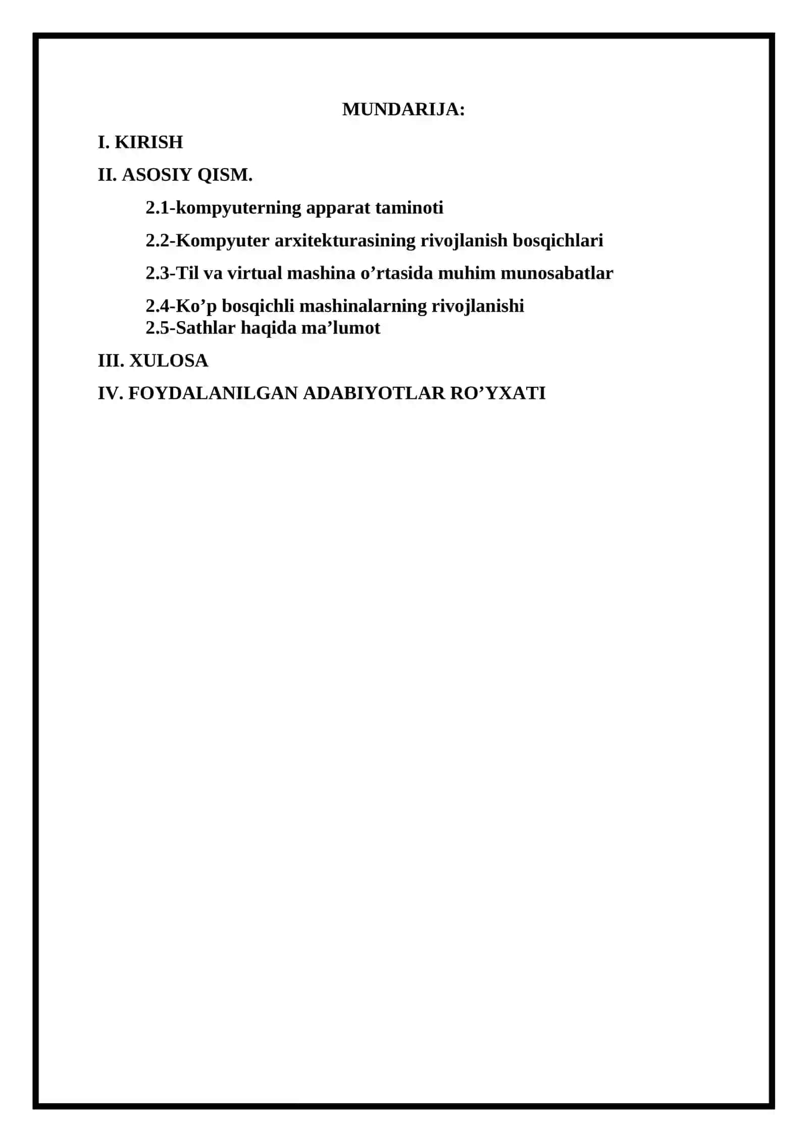 Kompyuterlarning raqamli mantiqiy satxi 2