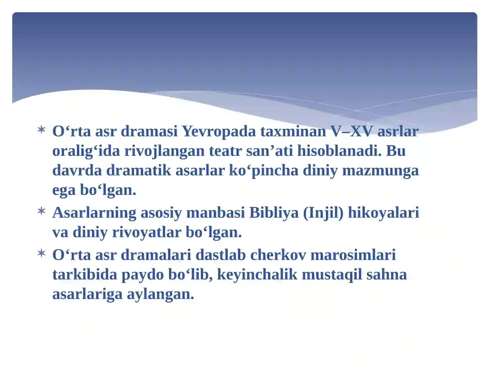 O‘rtaasrdramasinings yujetlari va “Injil” rivoyatlari 2
