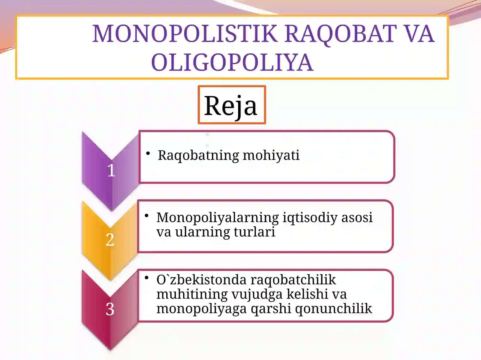 Monopolistik raqobat va oligopoliya 2