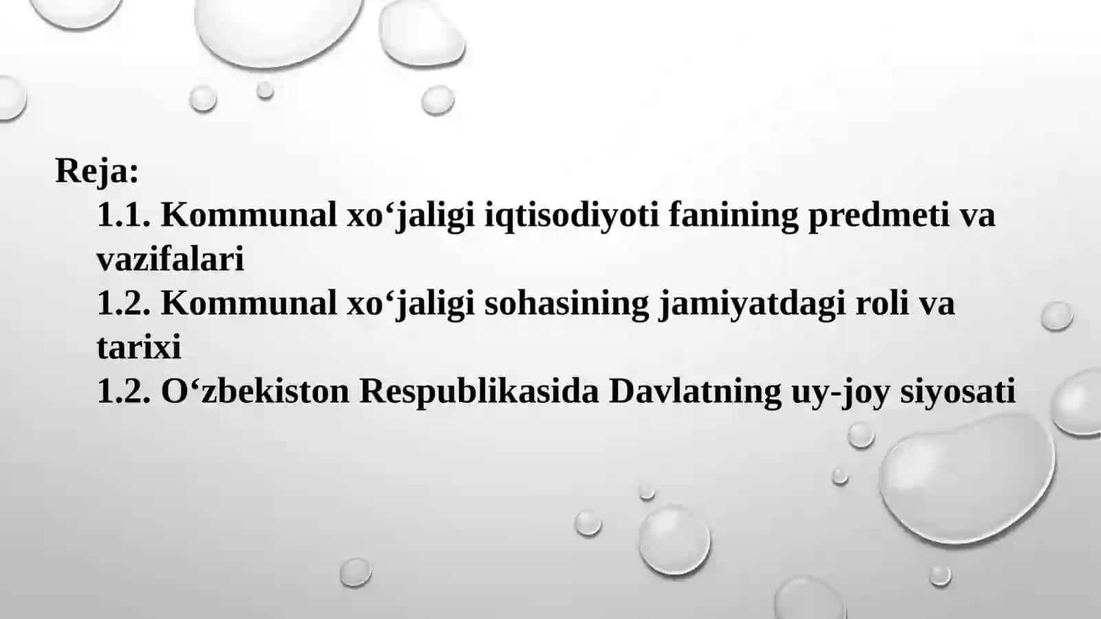 Uy-joy kommunal xo’jaligi va uning aholi turmush darajasini yaxshilashdagi roli 2