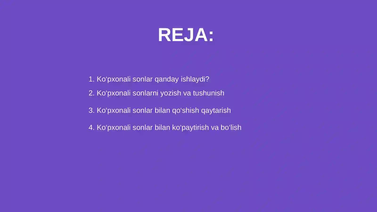 Ko‘pxonali sonlar ustida arifmetik amallar 2