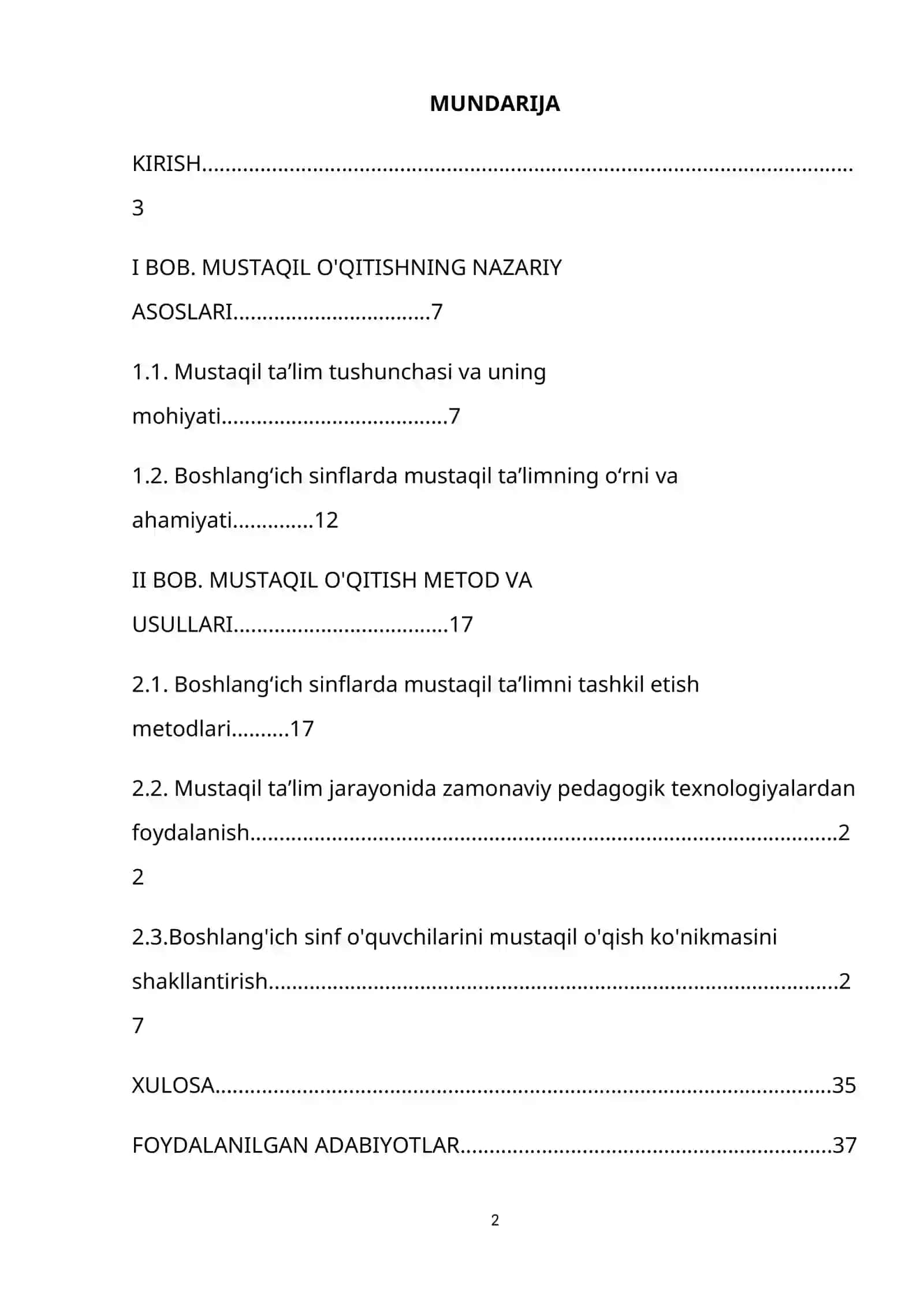 MUSTAQIL O'QITISHNING NAZARIY ASOSLARI 2