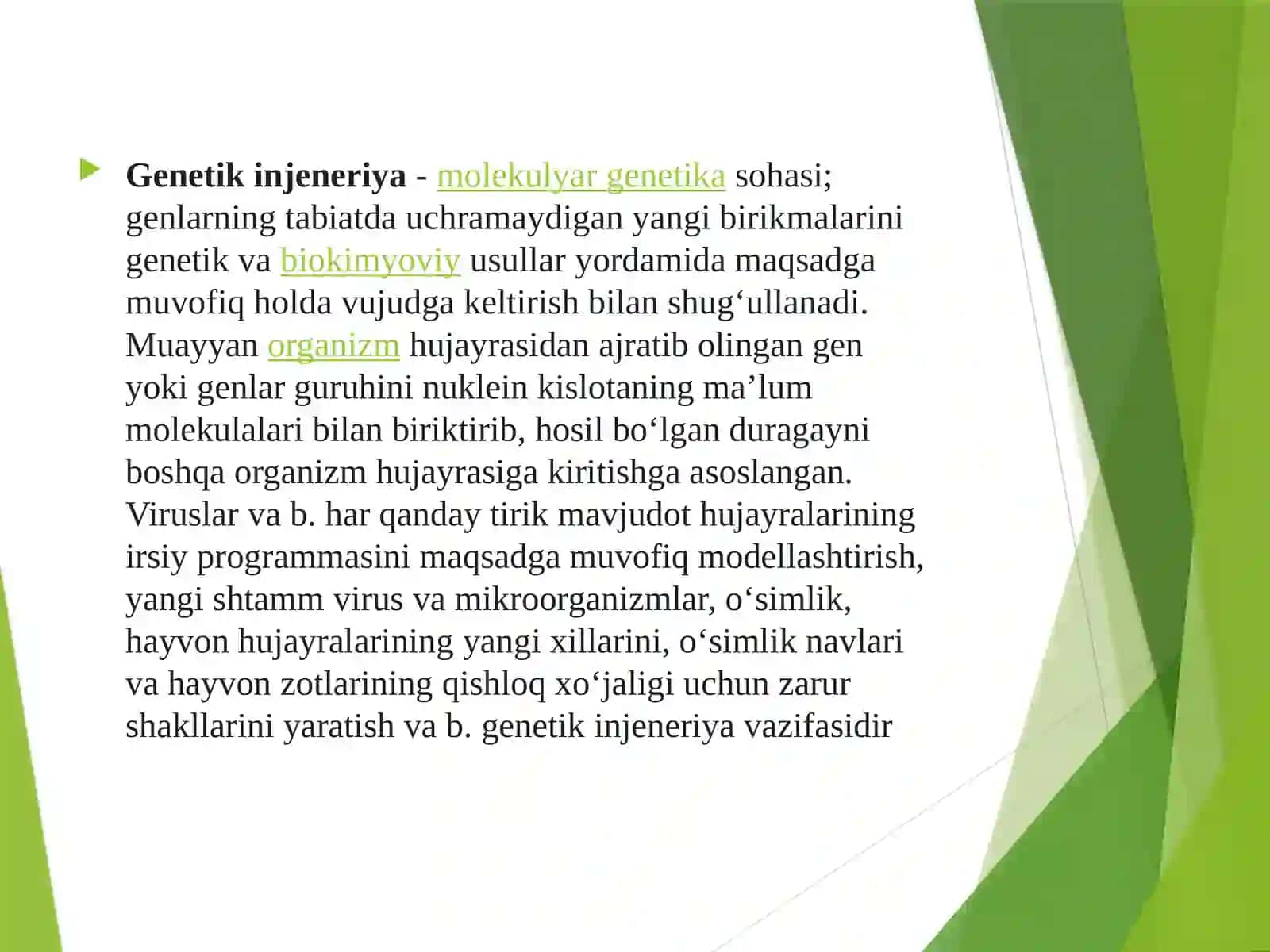 GEN INJENERLIGI YORDAMIDA NOYOB OQSILLARNI SINTEZLASH. 2