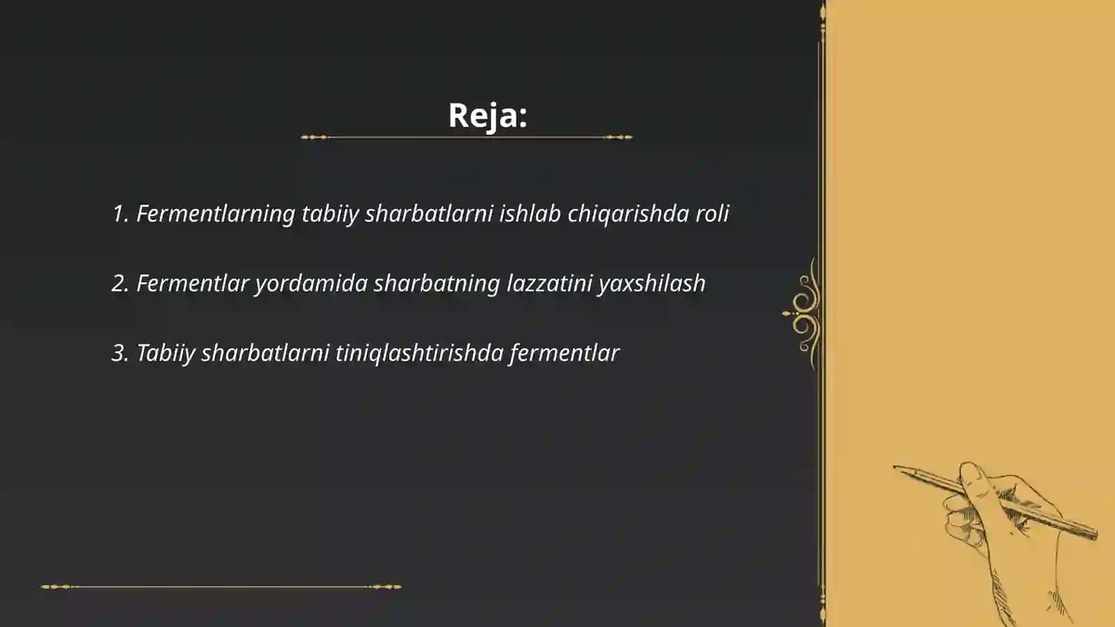 Spirt, non, tabiiy sharbatlar ishlab chiqarishda fermentlardan foydalanish 2